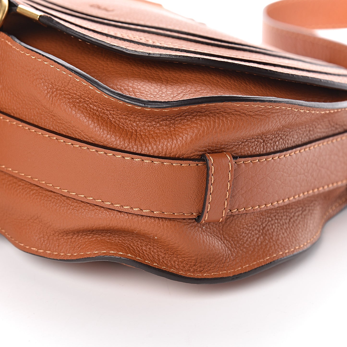 Calfskin Medium Marcie Round Crossbody Bag Tan