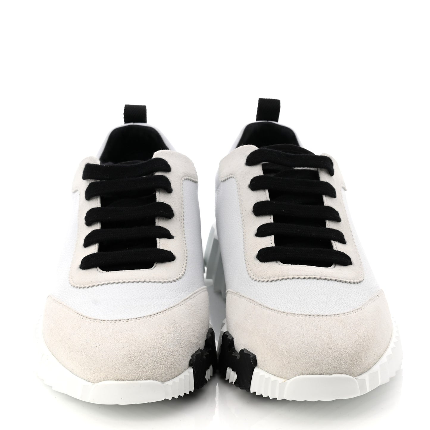 Goatskin Suede Goatskin Bouncing Sneakers 40 White Black