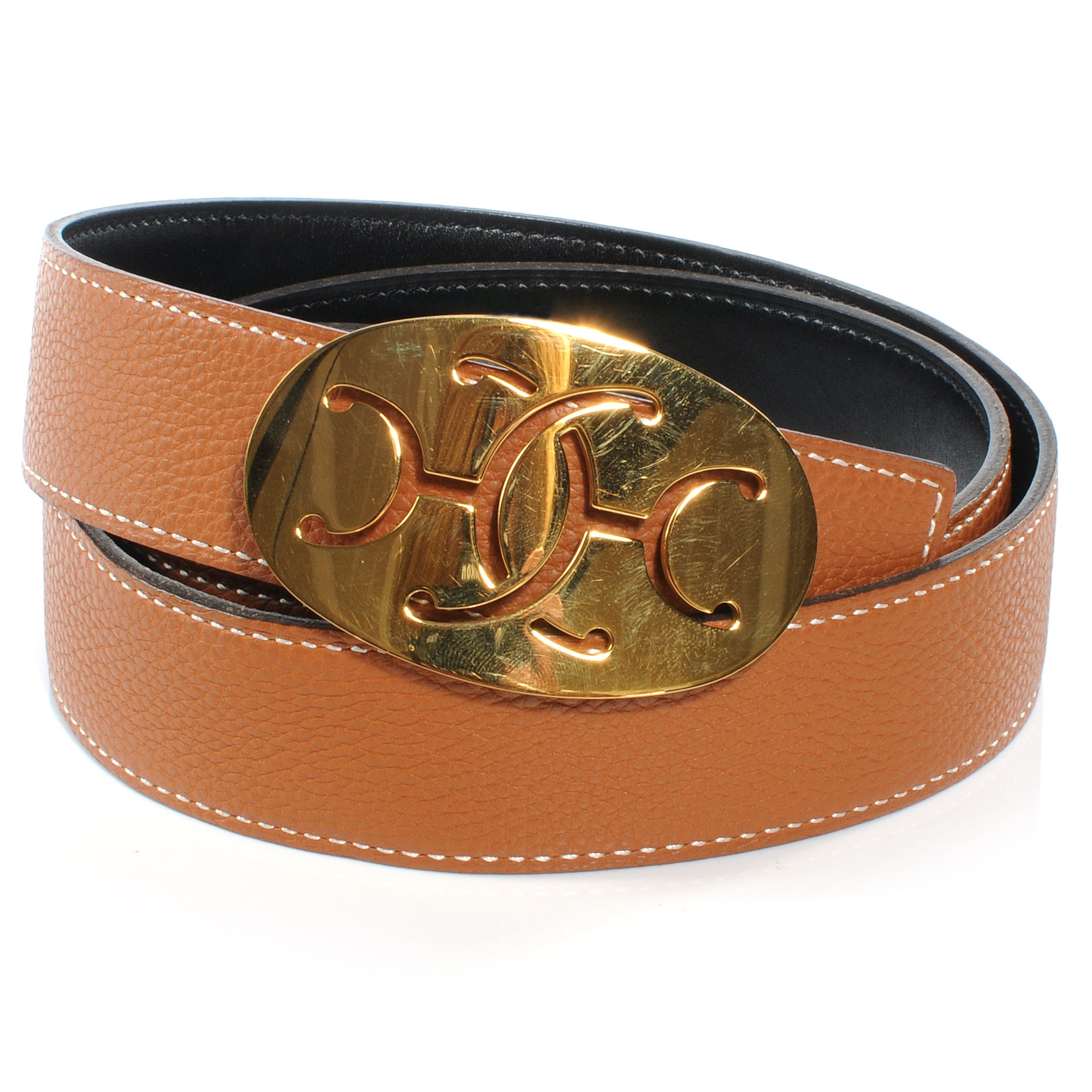 Hermes Box Togo Reversible Belt 90 Noir Gold 7 of 7