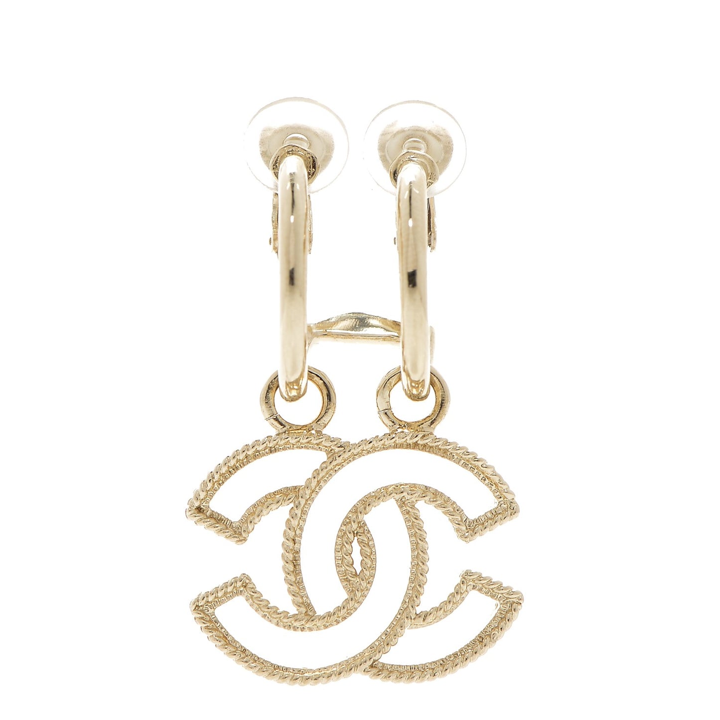 CC Dangle Clip On Earring Gold