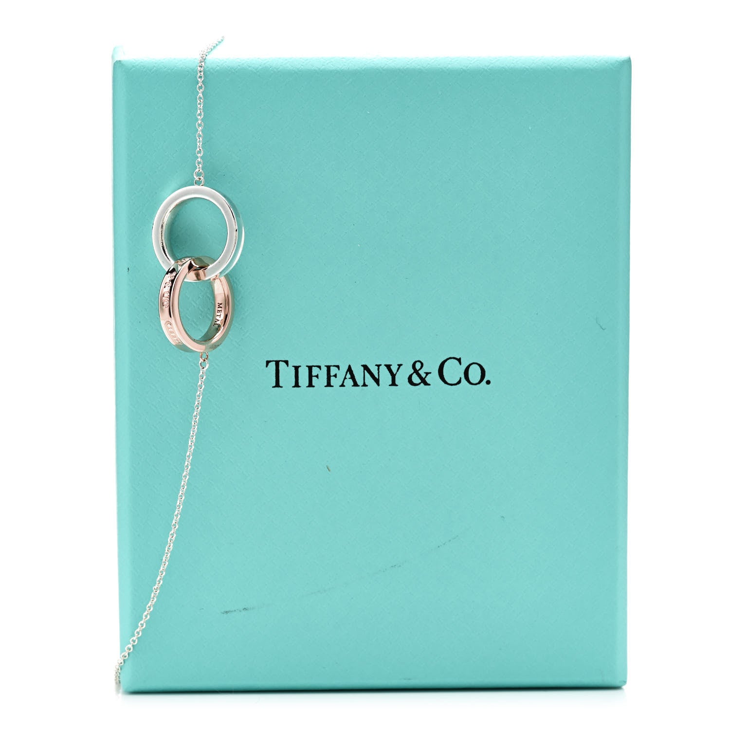 Tiffany Sterling Silver Rubedo 1837 Interlocking Circles Pendant Necklace 7 of 7