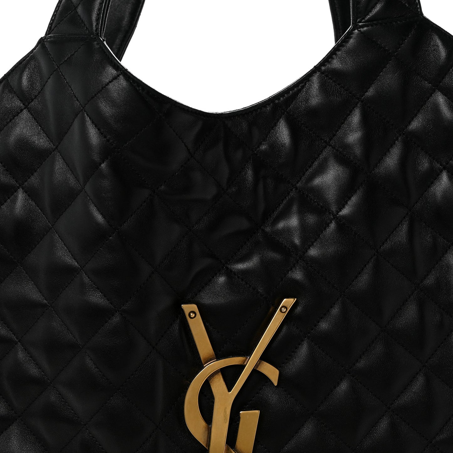 Lambskin Quilted Maxi Icare Shopping Tote Black