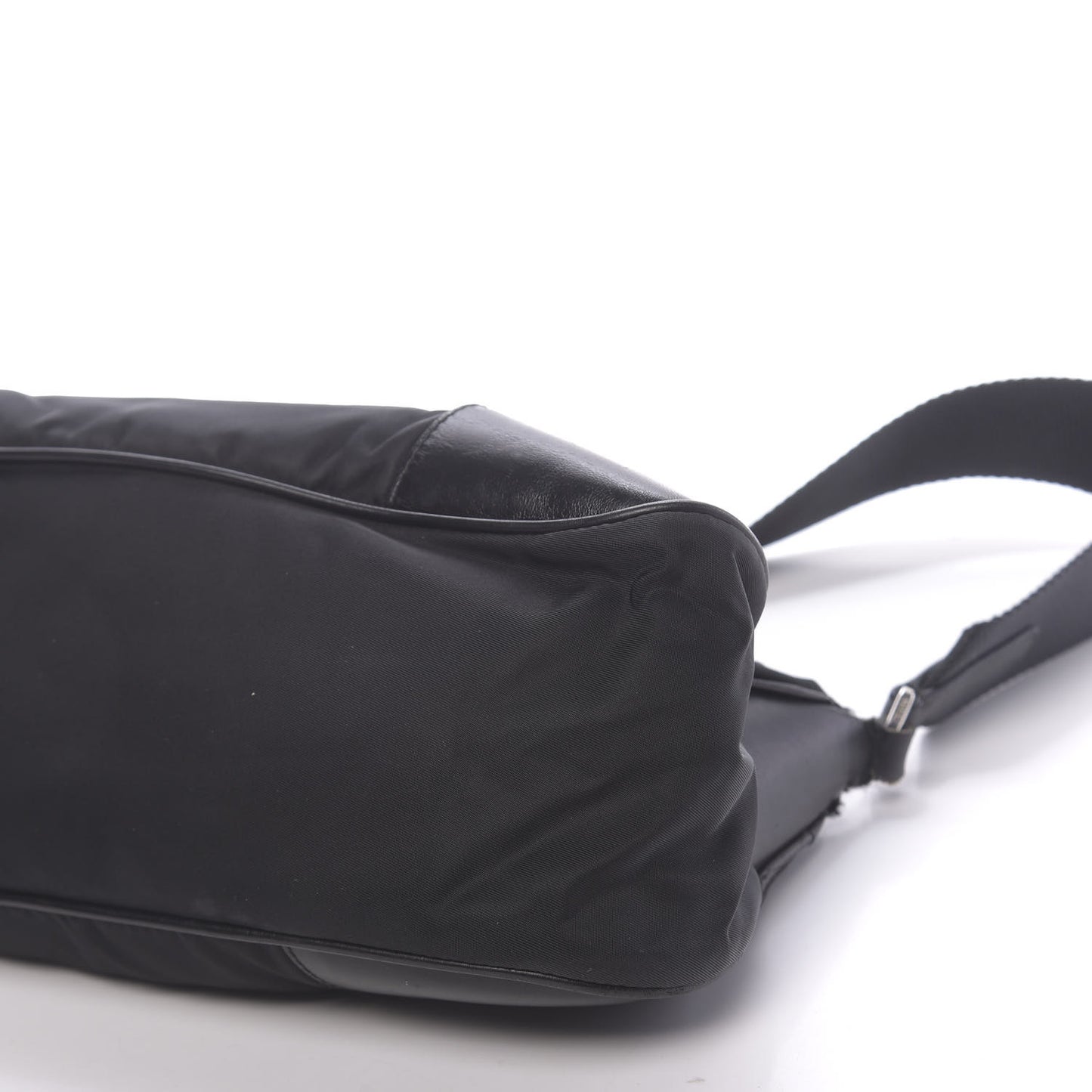 Tessuto Nylon Soft Calf Shoulder Bag Black