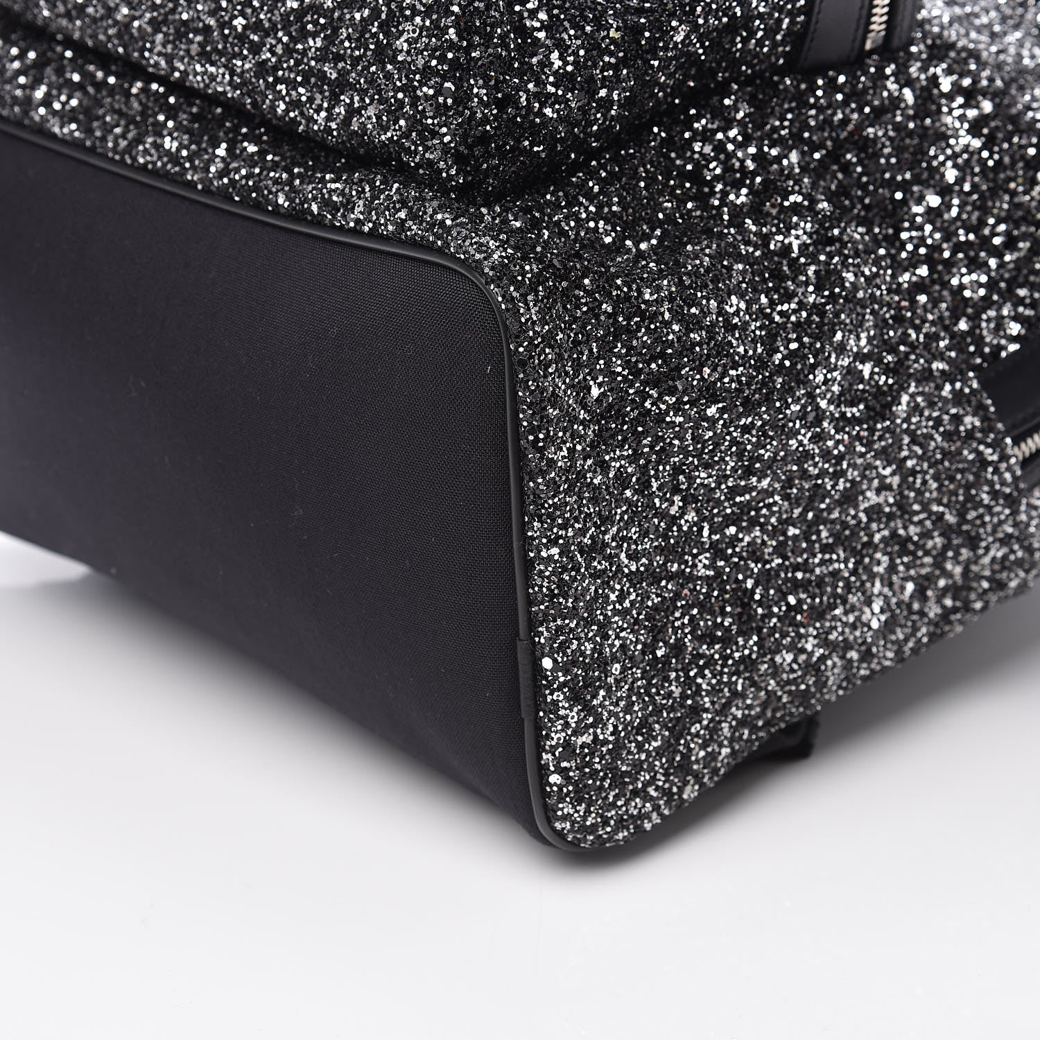 Saint Laurent Glitter Canvas City Backpack Black 6 of 10