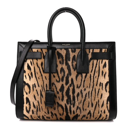 Saint Laurent Calf Hair Leopard Print Small Sac De Jour Black 1 of 12
