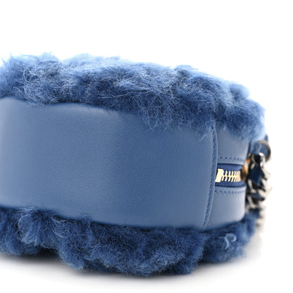 Chanel Shearling Sheepskin Chanel 19 Round Clutch With Chain Blue 10 of 11
