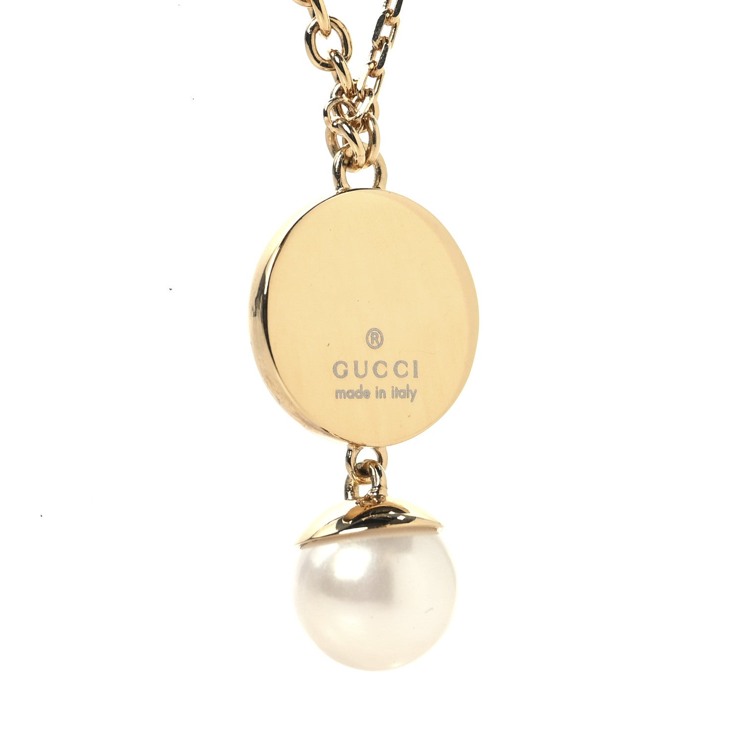 Gucci Metal Enamel Blondie Pendant Necklace Gold Black 5 of 6
