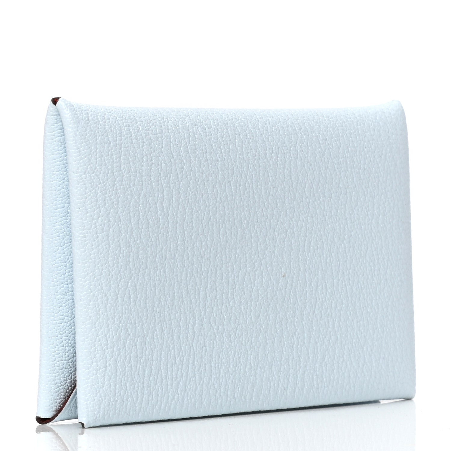 Hermes Chevre Mysore Verso Calvi Card Case Bleu Brume Brique 2 of 4