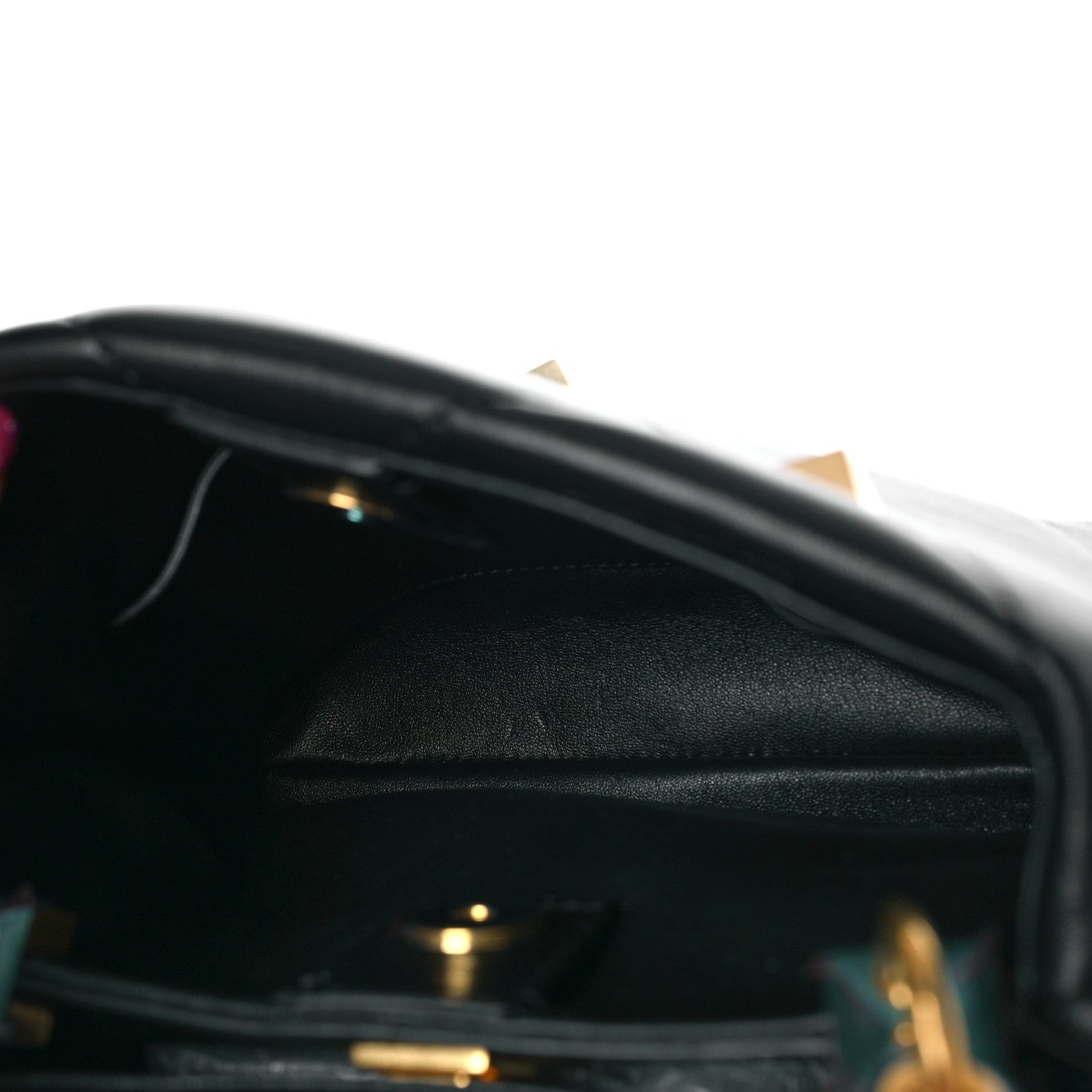 Valentino Garavani Nappa Small Roman Stud The Handle Bag Black 5 of 8