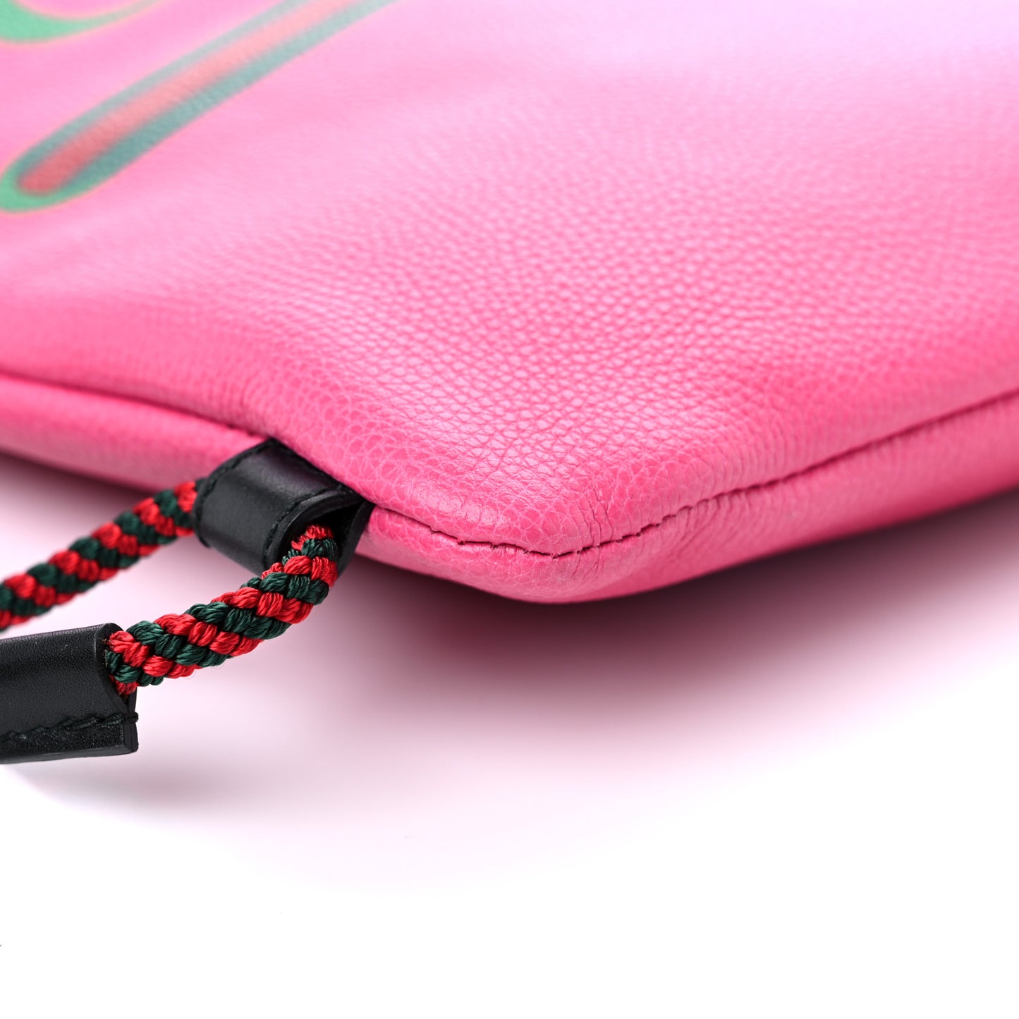 Grained Calfskin Logo Drawstring Backpack Box Pink Green Black