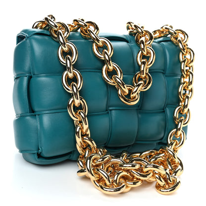 Bottega Veneta Lambskin Maxi Intreccio Padded Chain Cassette Crossbody Bag Mallard 2 of 4