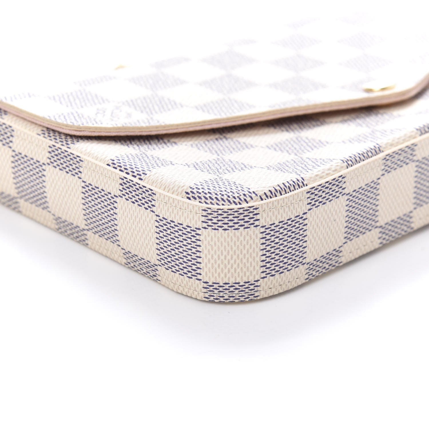 Louis Vuitton Damier Azur Pochette Felicie Chain Wallet Rose Ballerine 6 of 11