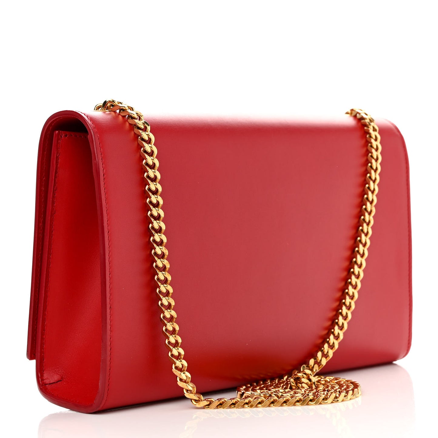 Smooth Calfskin Medium Classic Monogram Kate Tassel Satchel Lipstick Red