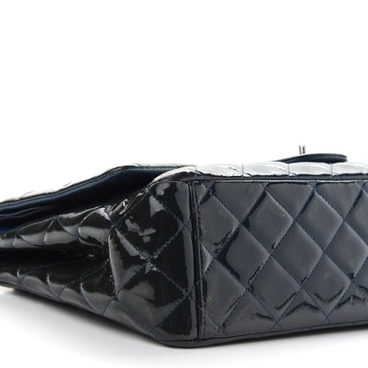 Chanel Patent Quilted Maxi Double Flap Navy 8 of 11