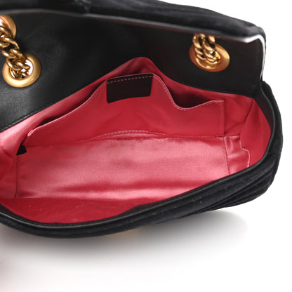 Gucci Velvet Matelasse Mini GG Marmont Shoulder Bag Black 5 of 10