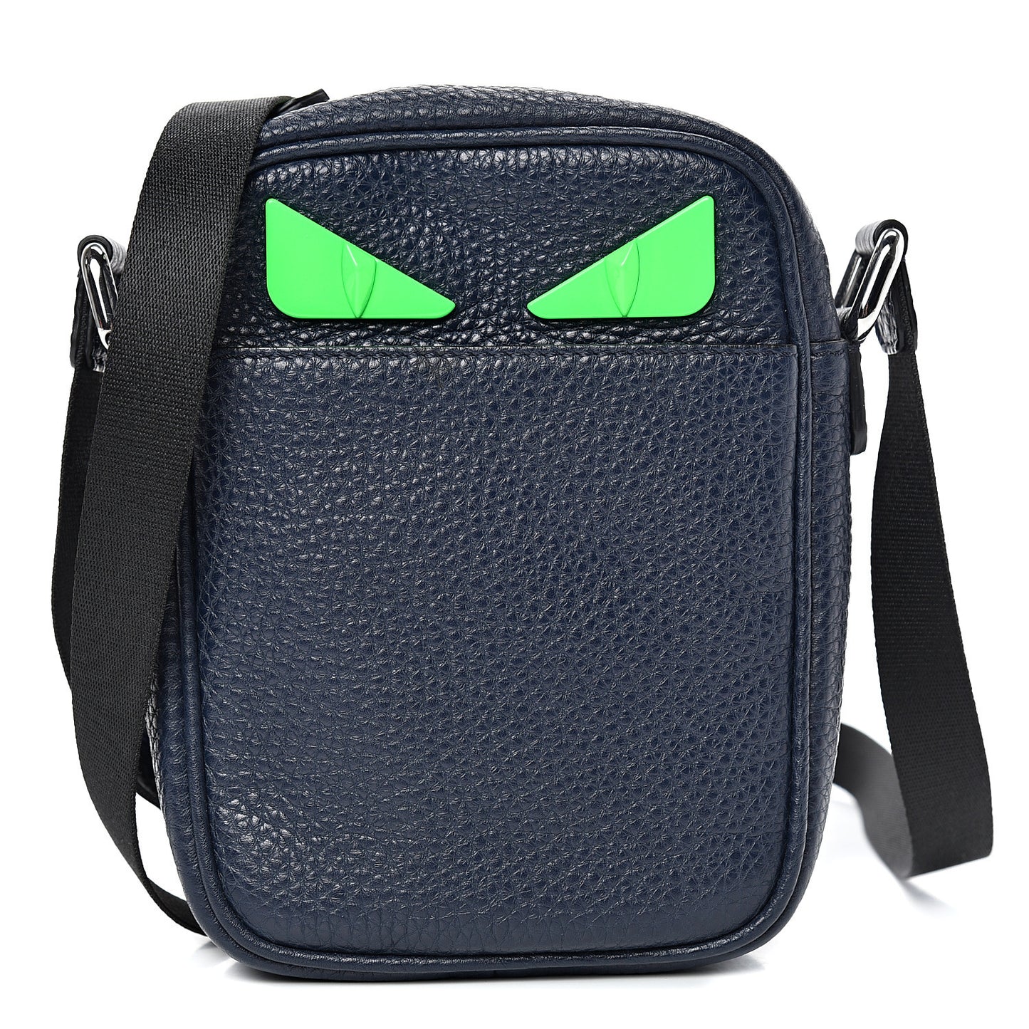 Cuoio Romano Fluo Metal Bug Eyes Small Messenger Bag Blue Notte Verde Fluo
