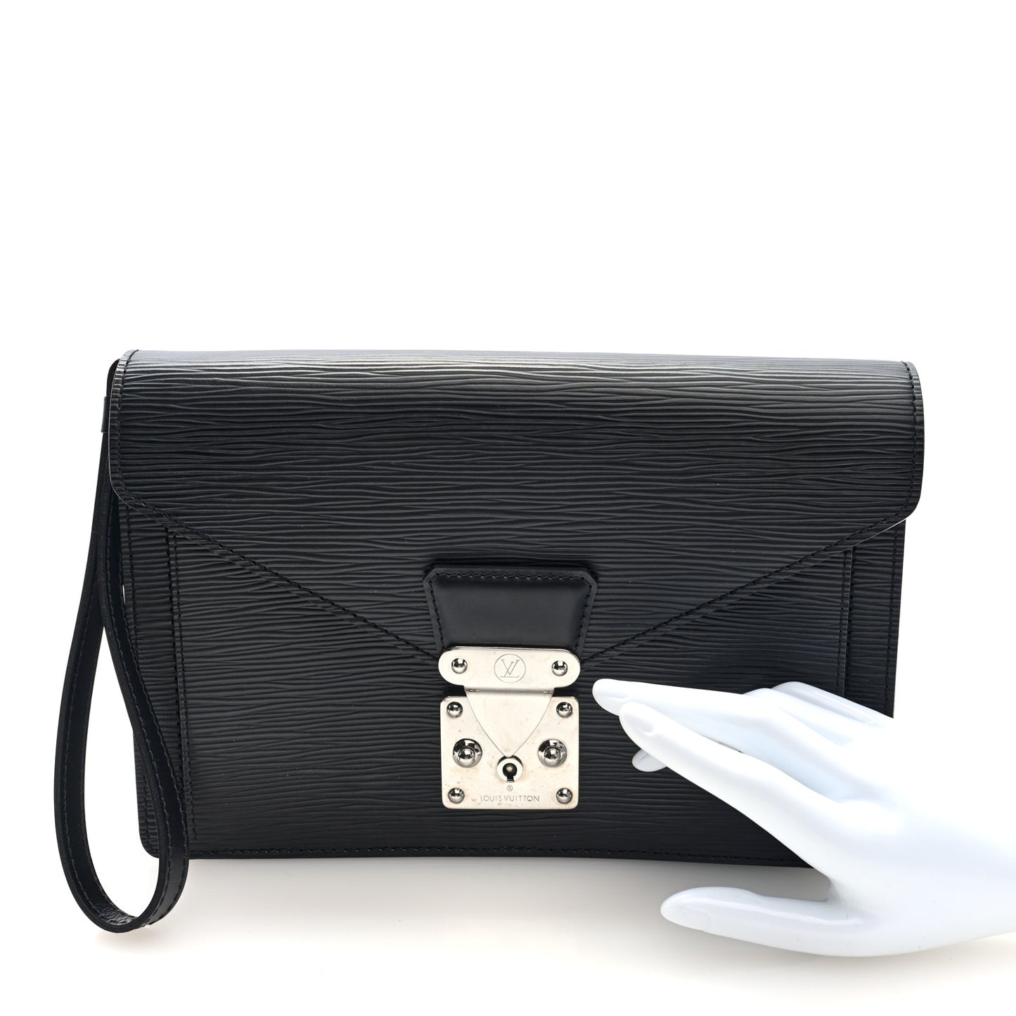 Epi Pochette Sellier Dragonne Clutch Black
