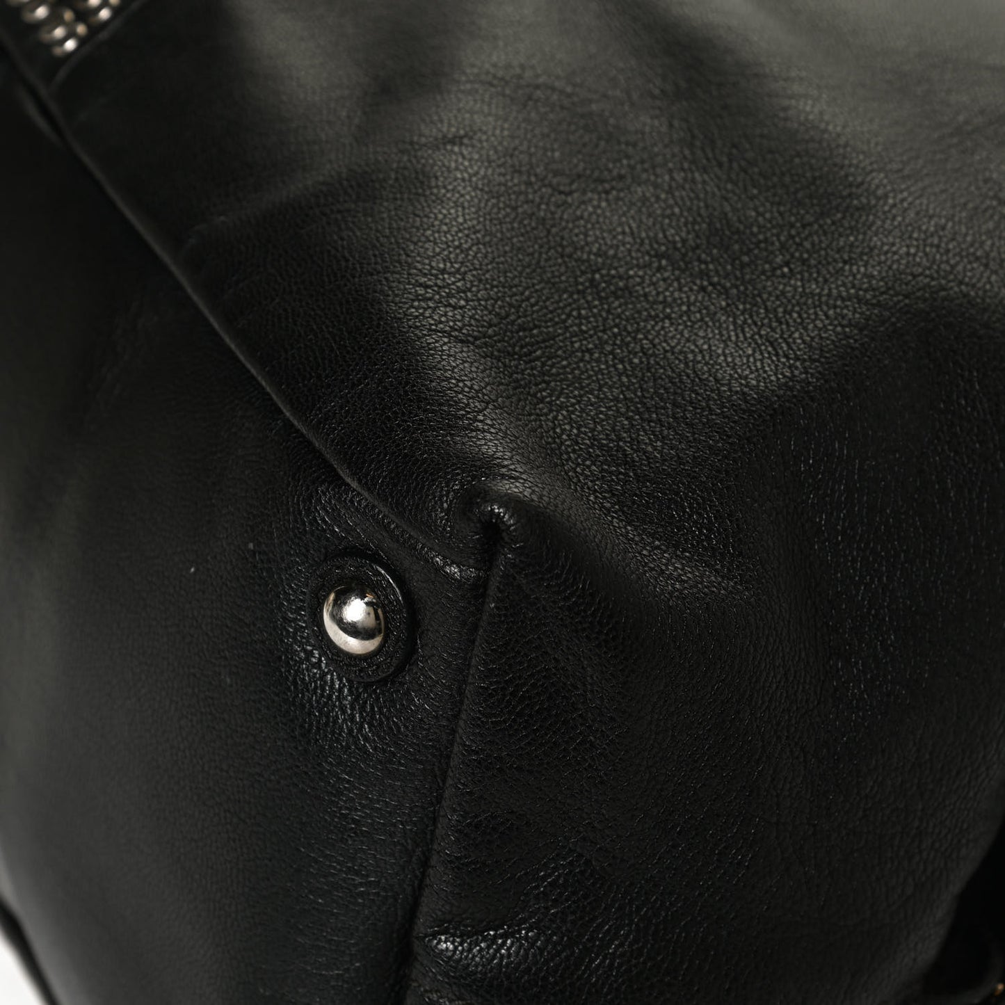 Calfskin Studded Easy Sac Black
