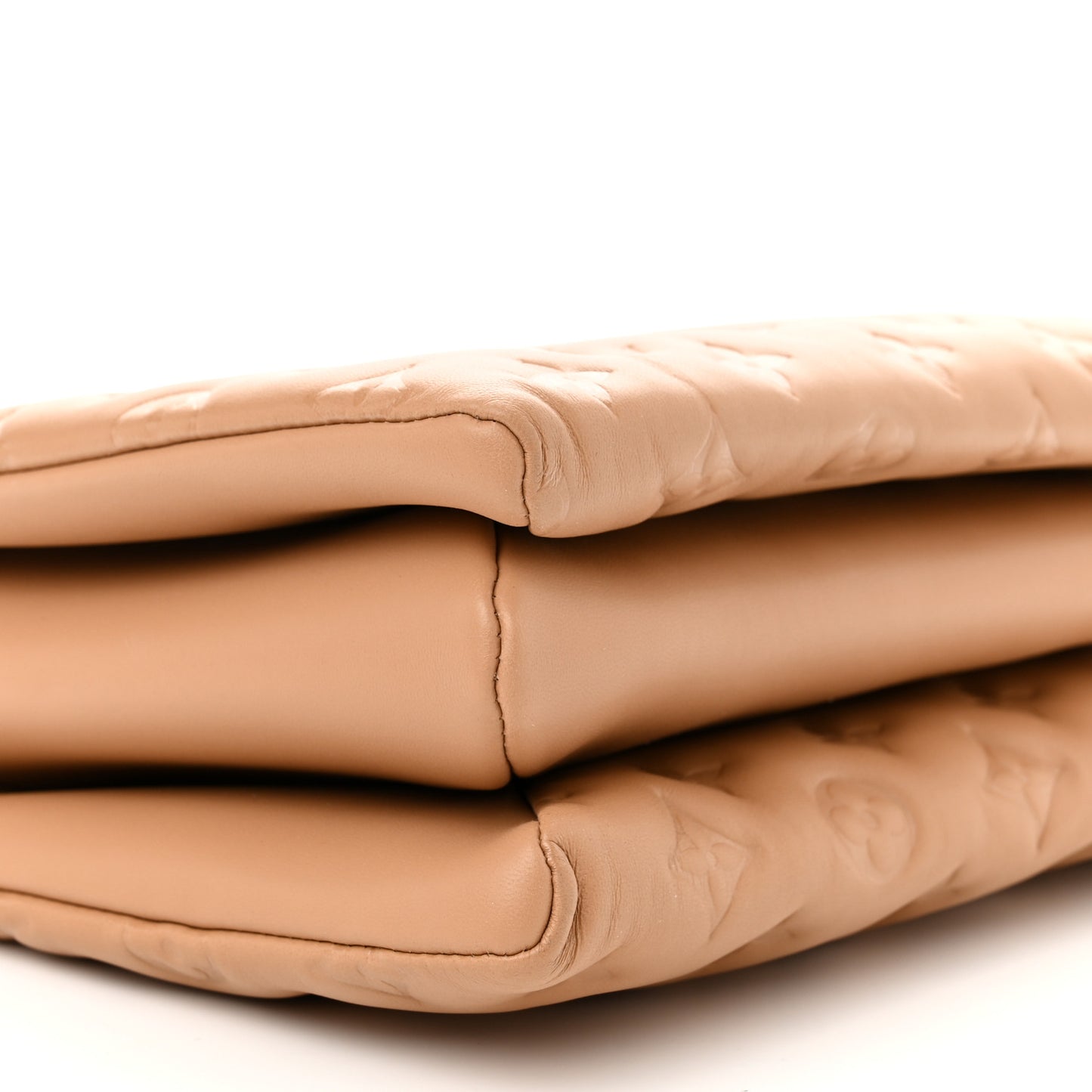 Lambskin Embossed Monogram Coussin PM Camel