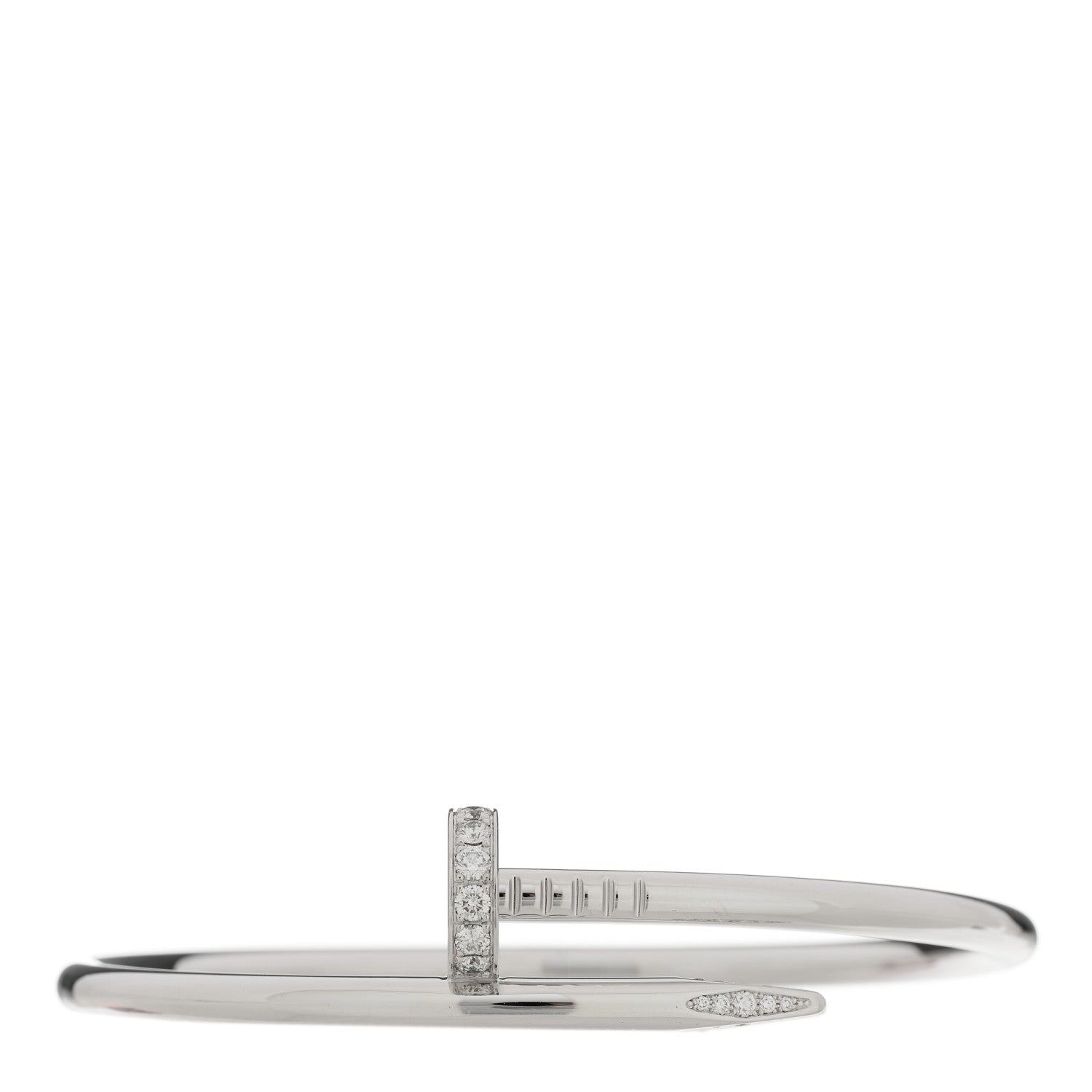 Cartier 18K White Gold Diamond Juste Un Clou Bracelet 17 1 of 3