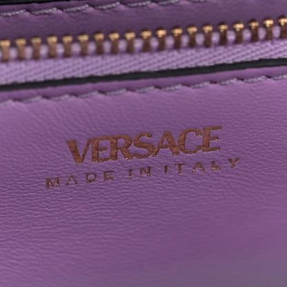 Versace Grained Calfskin Large La Medusa Top Handle Bag Black Lilac 6 of 10