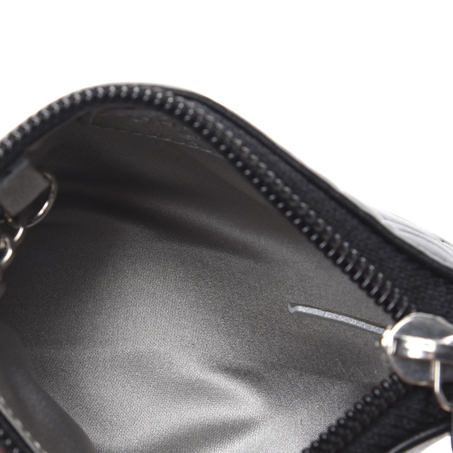 Lambskin Camellia Embossed Key Holder Case Black