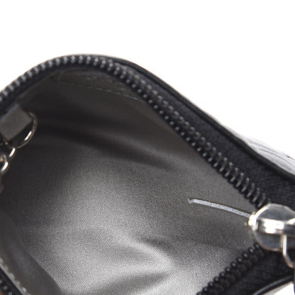 Chanel Lambskin Camellia Embossed Key Holder Case Black 5 of 8