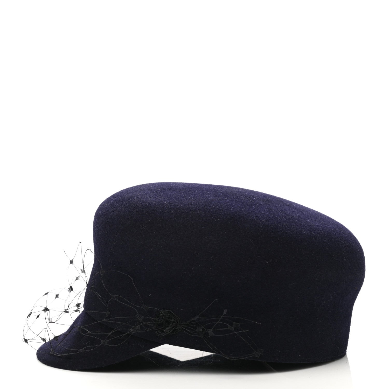 Christian Dior Cotton Canvas Arty Cap with Veil 58 Navy Blue 4 of 8