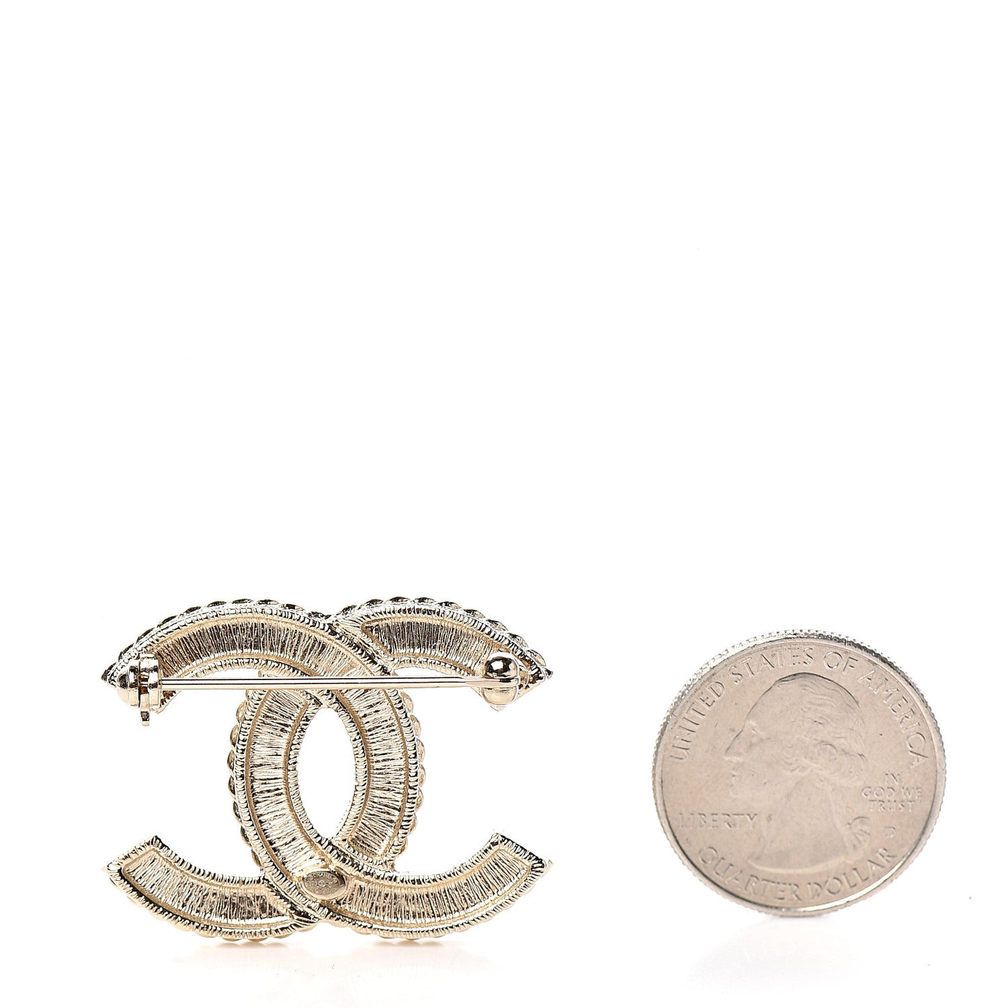 Pearl Crystal April In Paris CC Brooch Gold