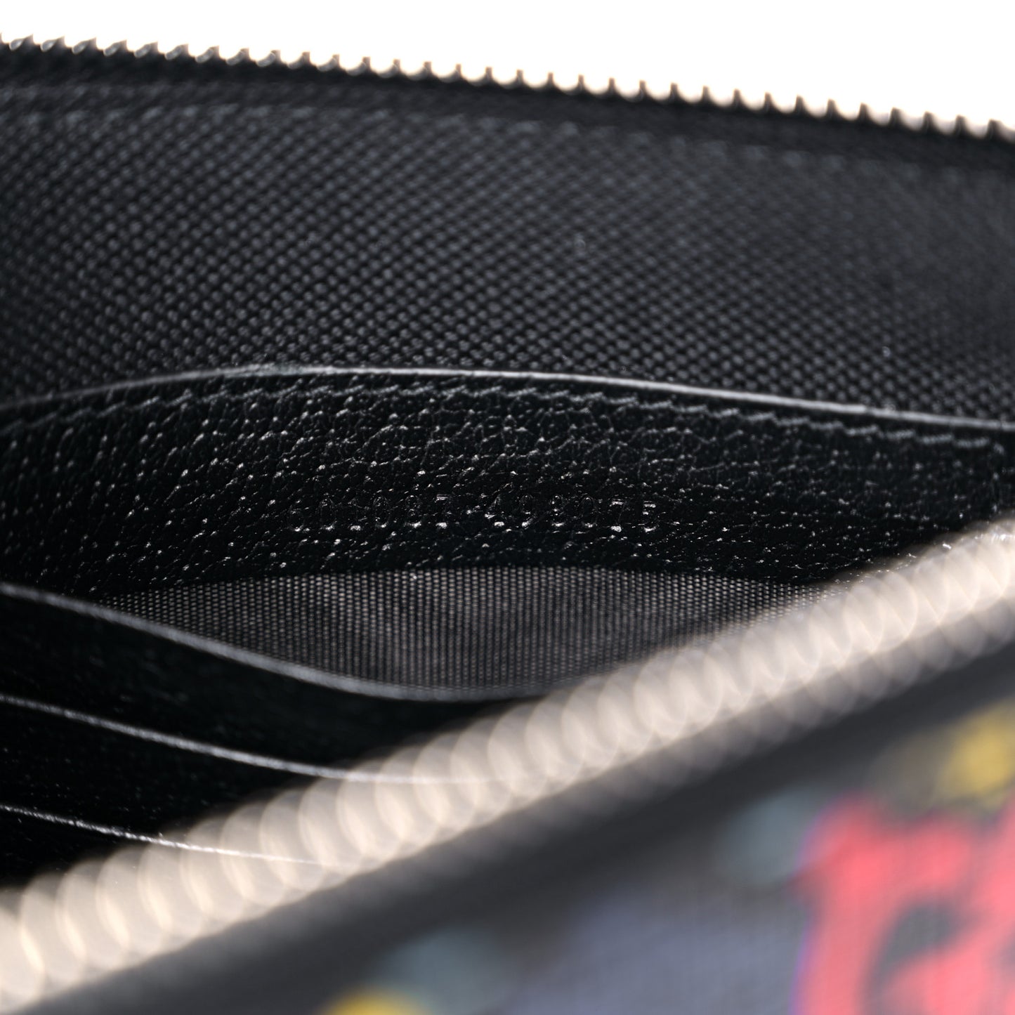 GG Supreme Monogram Psychedelic Zip Wristlet Pouch Black Multicolor