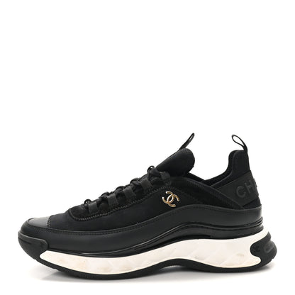 Chanel Velvet Calfskin Mixed Fibers CC Sneakers 40.5 Black 1 of 10