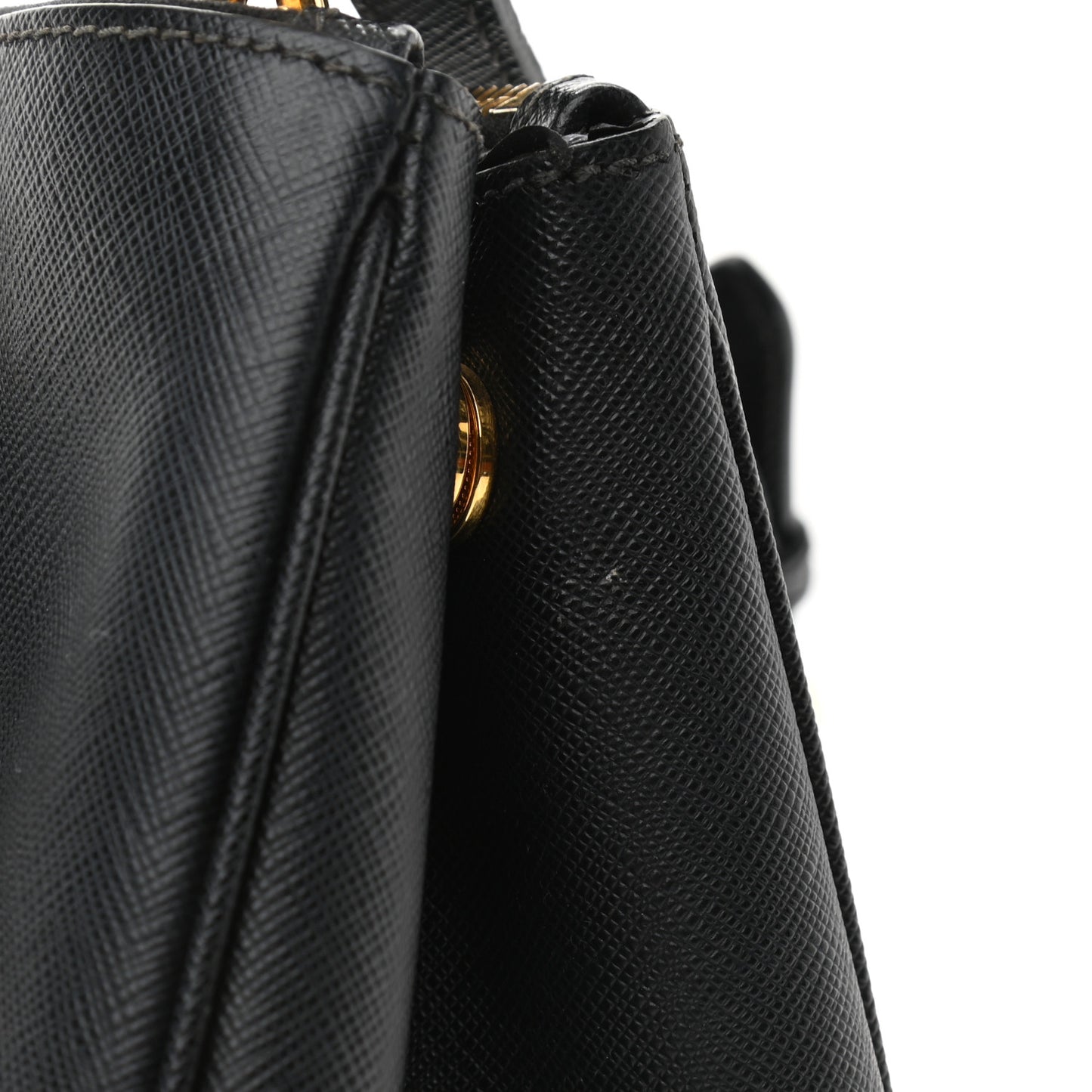 Saffiano Small Galleria Double Zip Tote Black