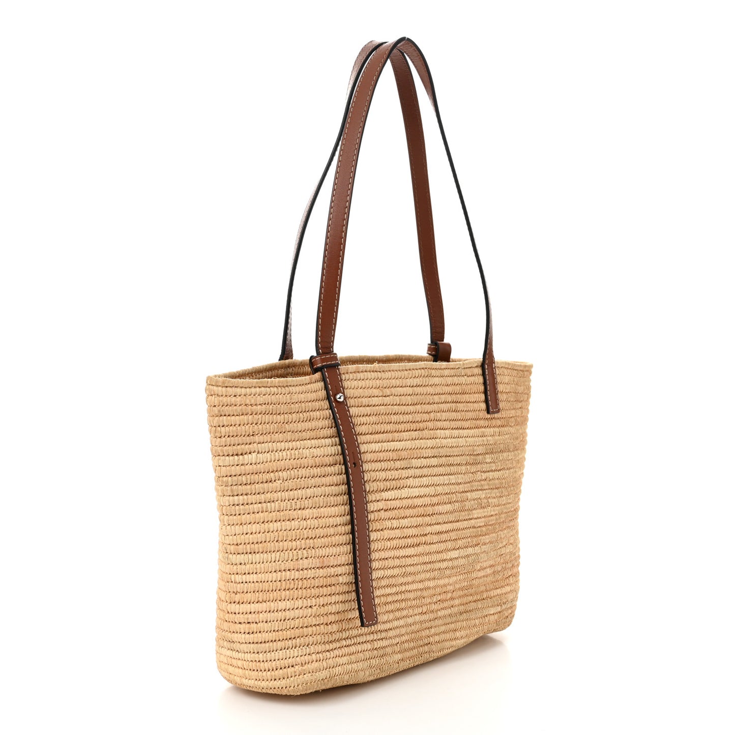 Raffia Small Square Basket Tote Bag Natural Tan