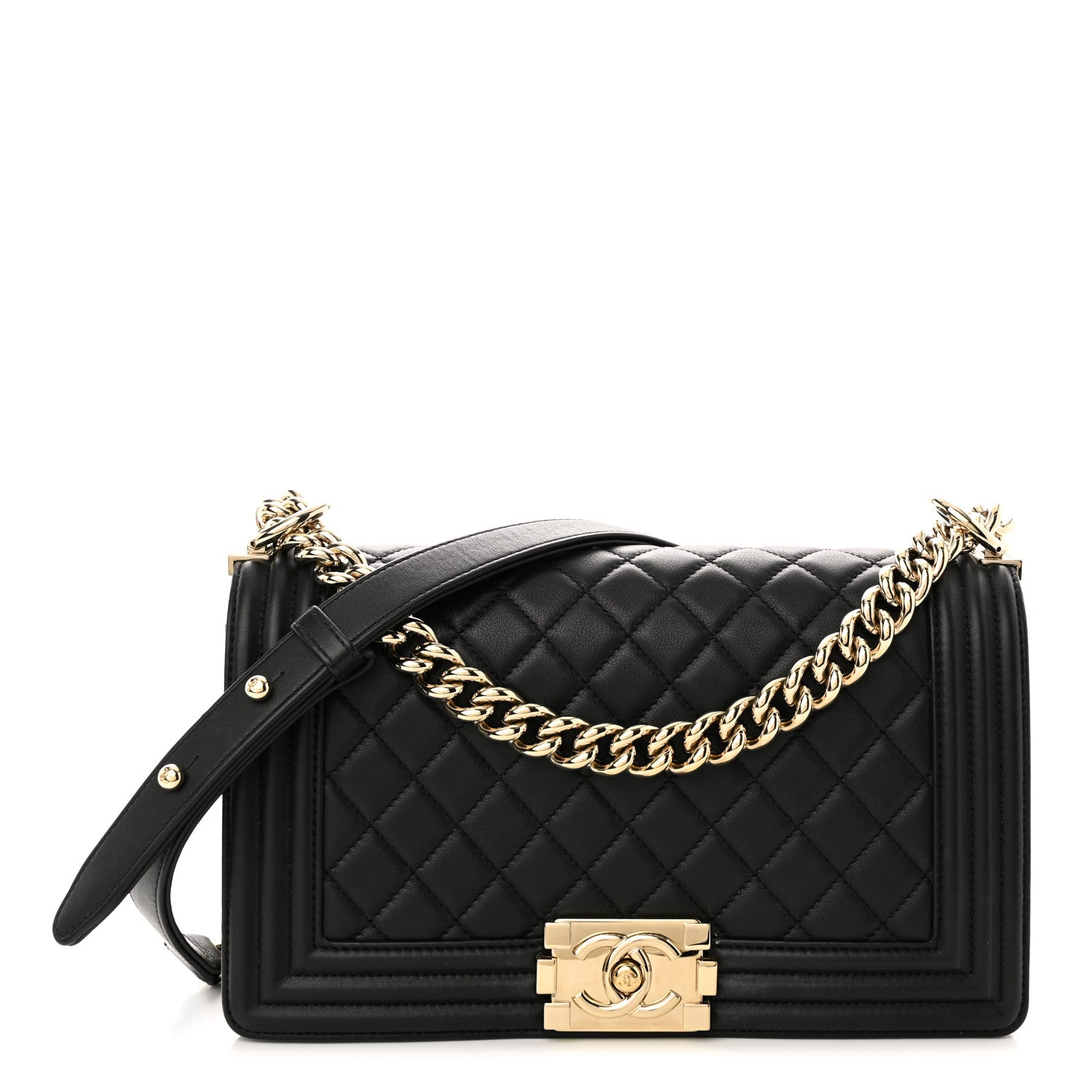 Chanel Calfskin Quilted Medium Boy Flap Black 1 of 10
