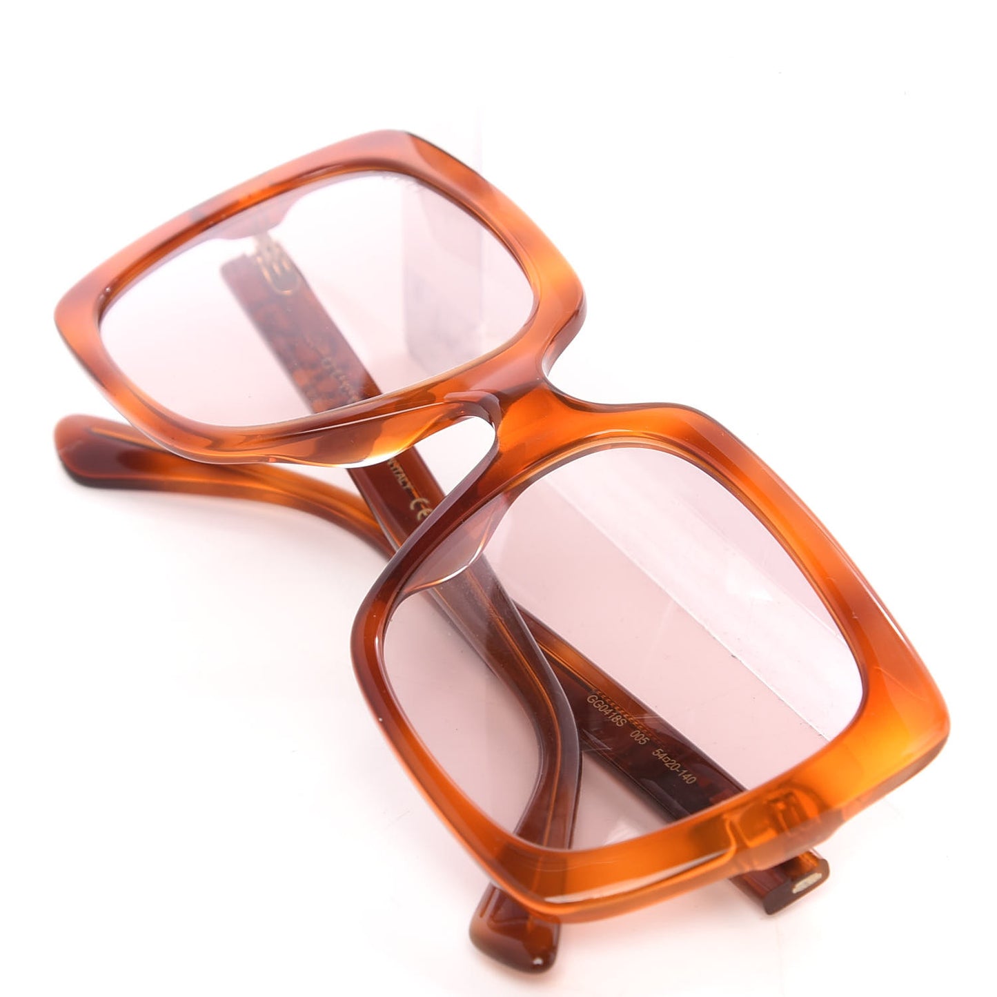 Crystal Square Frame Sunglasses GG0418S Tortoiseshell
