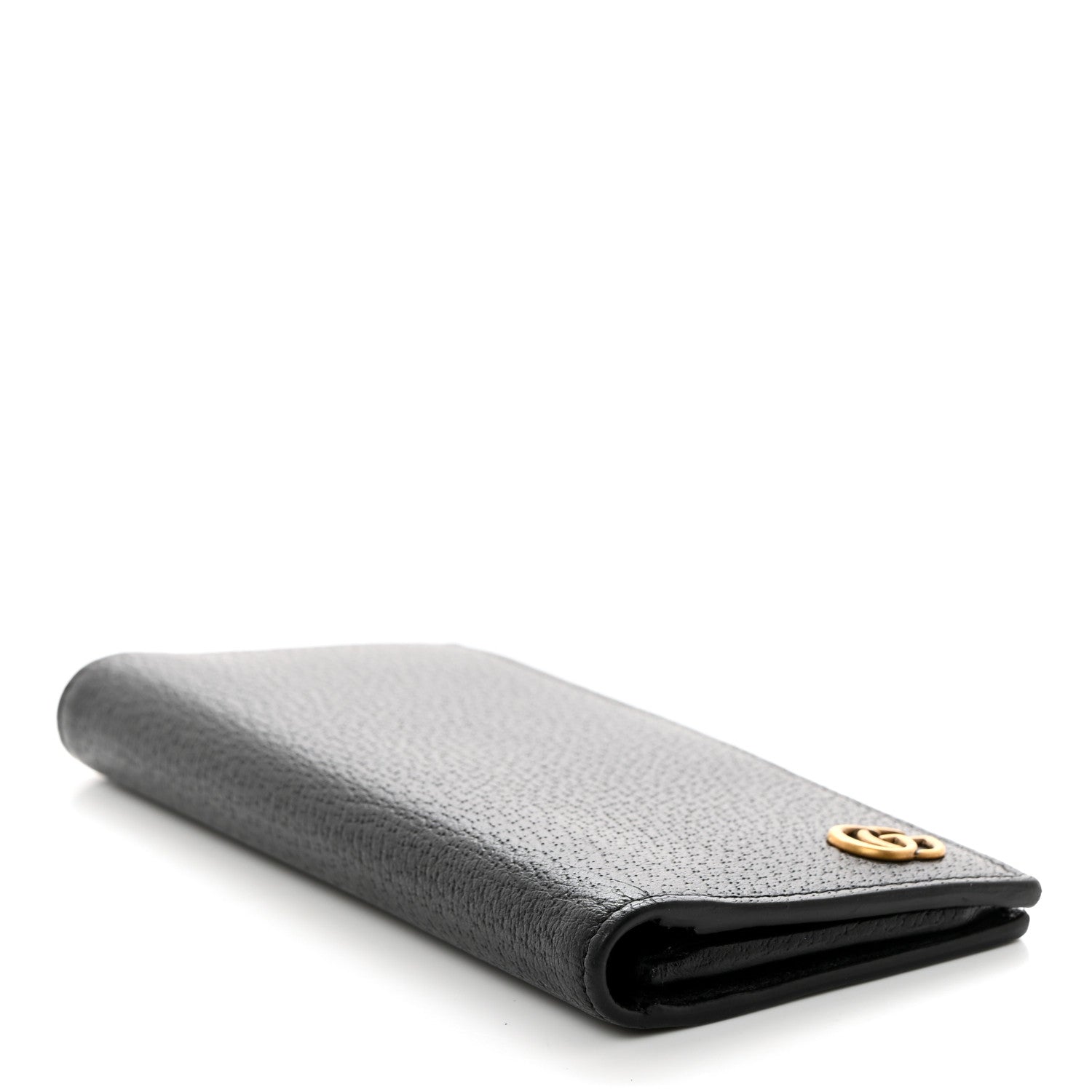 Gucci Calfskin Boar Effect GG Marmont Long Wallet Black 4 of 7