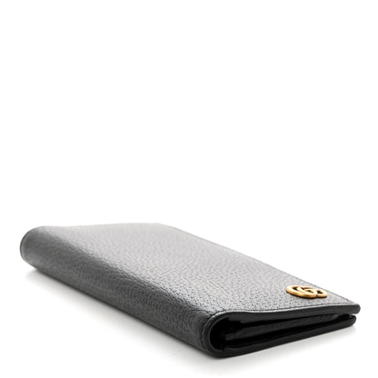 Gucci Calfskin Boar Effect GG Marmont Long Wallet Black 4 of 7