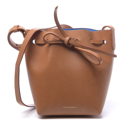 Mansur Gavriel Vegetable Tanned Calfskin Mini Bucket Bag Cammello Azzurro 1 of 13