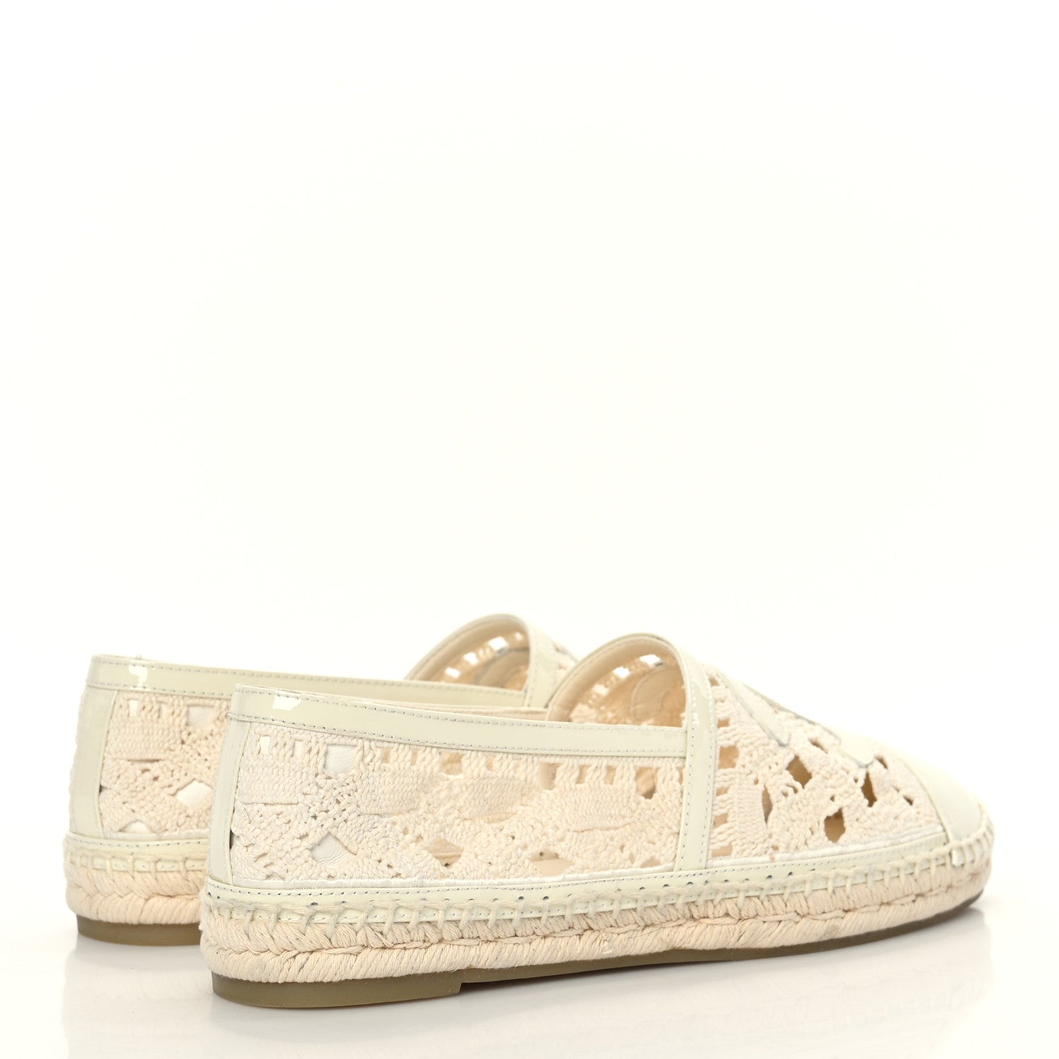 Chanel Macrame Patent CC Espadrilles 39 Beige Ivory 4 of 8