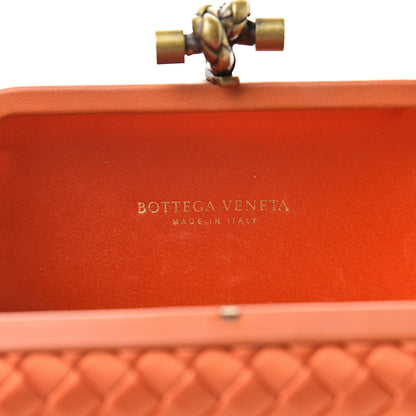 Bottega Veneta Satin Intreccio Knot Clutch Orange 6 of 11