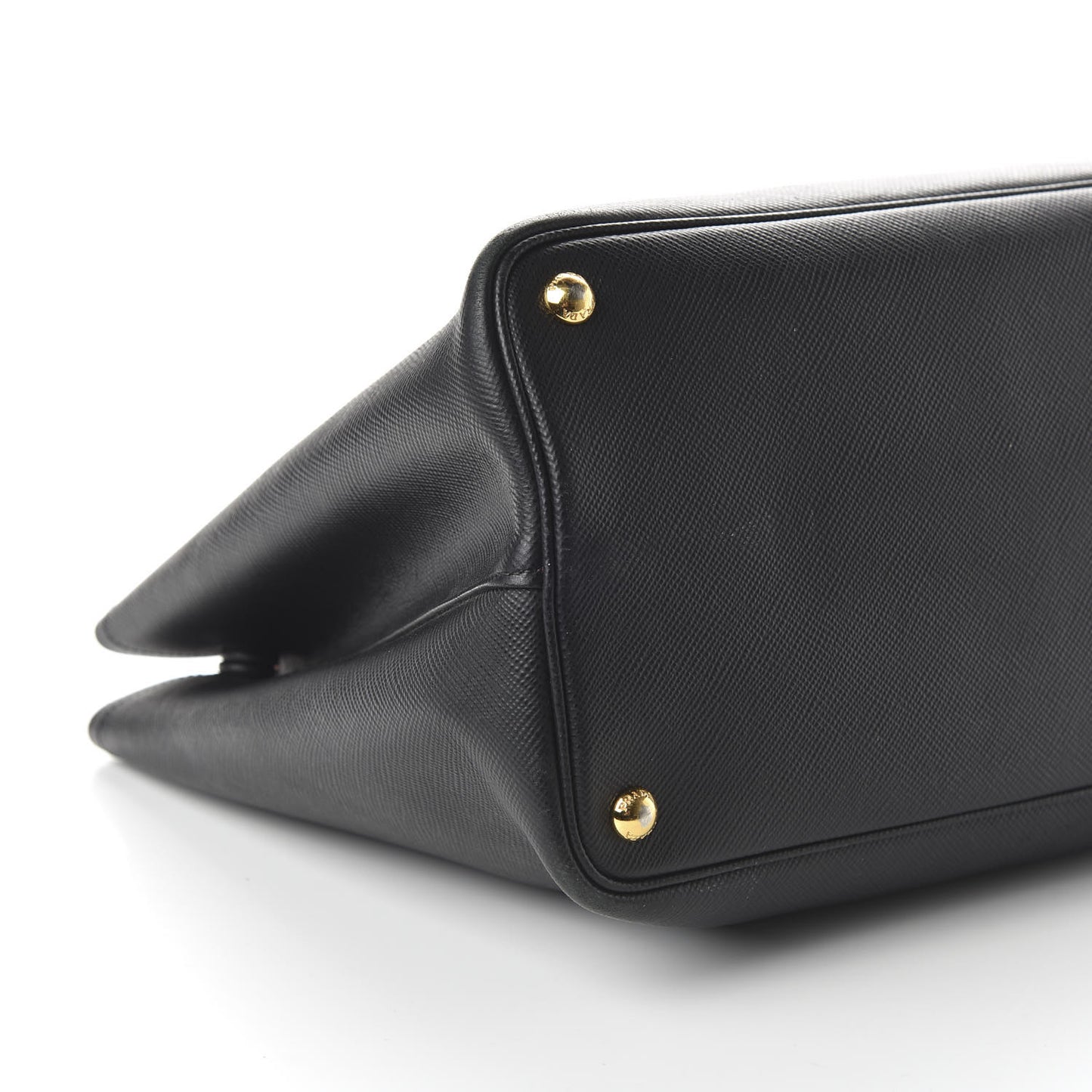Saffiano Cuir Medium Double Bag Black Fuoco