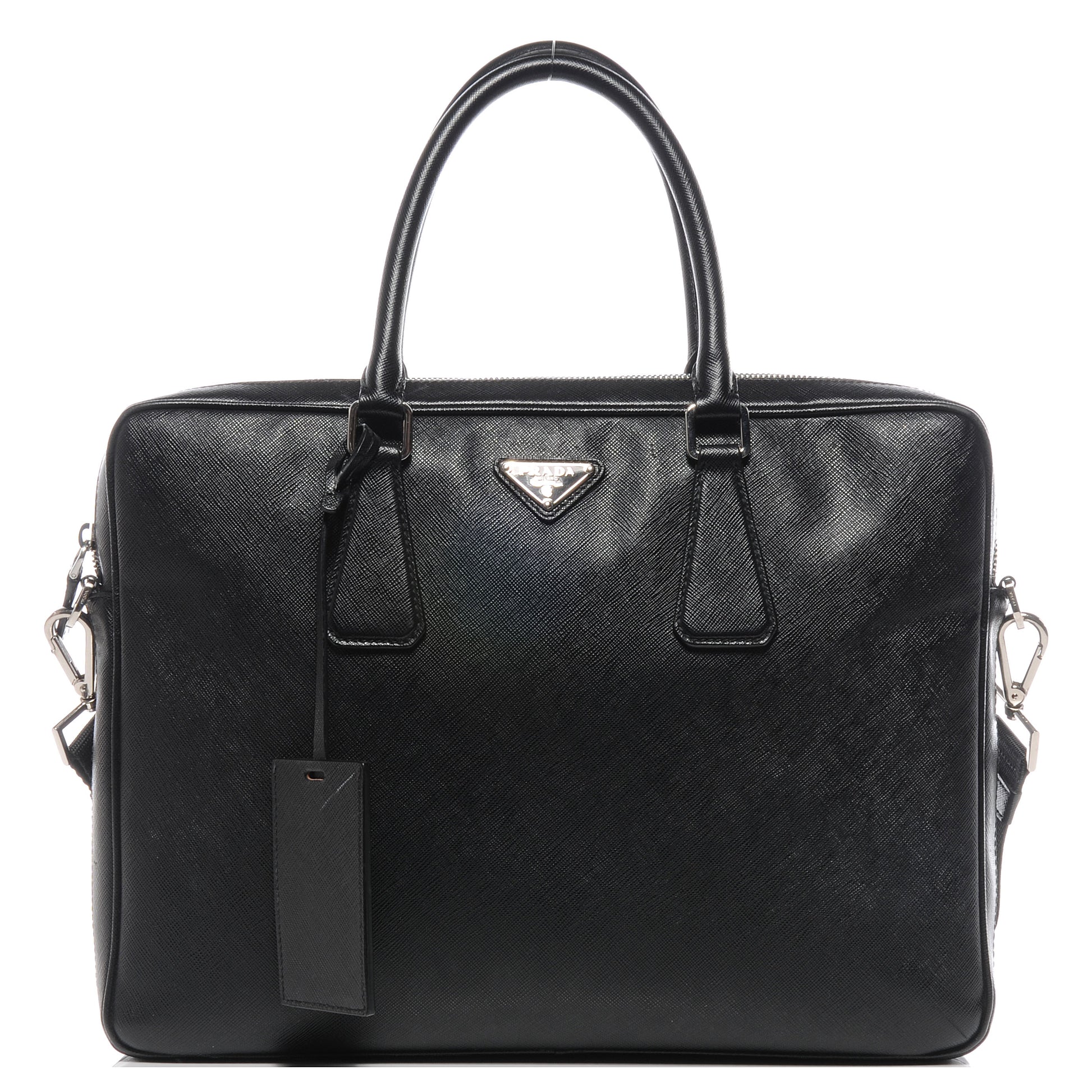 Prada Saffiano Travel Briefcase Nero Black 1 of 7