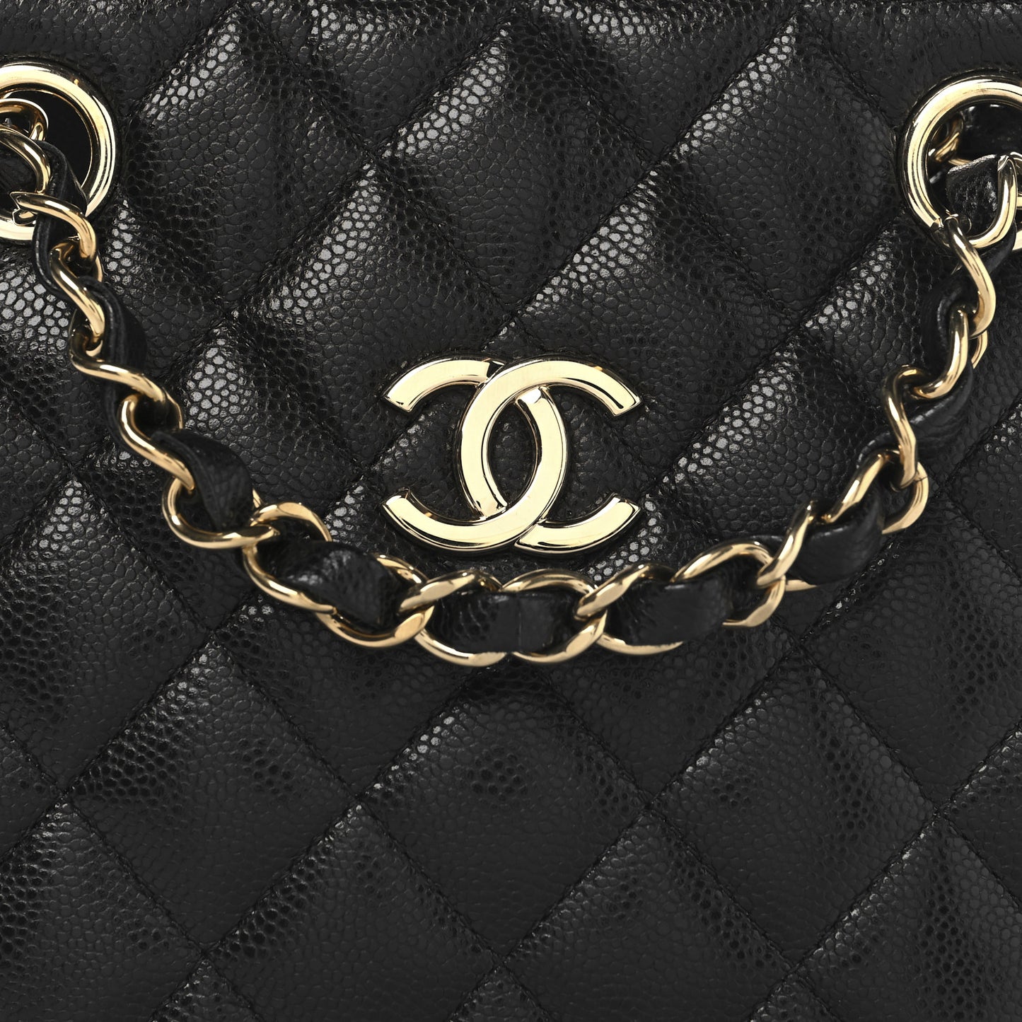 Caviar Quilted Mini Bucket Bag Black