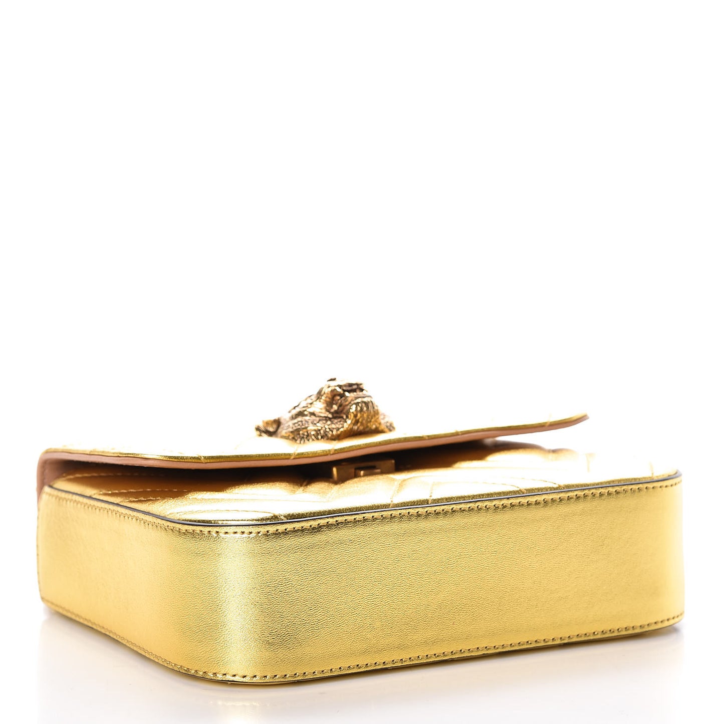 Metallic Nappa Matelasse Broadway Shoulder Bag Gold