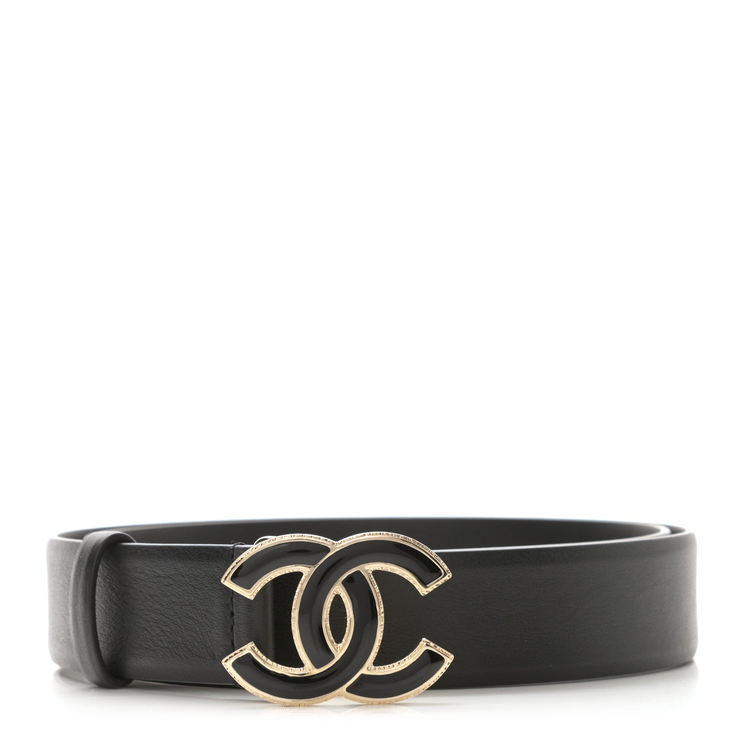 Chanel Calfskin Enamel CC Belt 80 32 Black 1 of 8