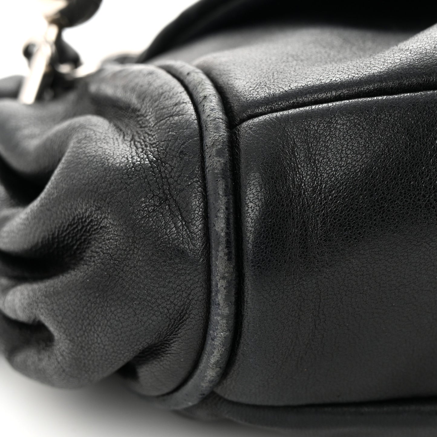 Lambskin Quilted CC Accordion Shoulder Bag Black