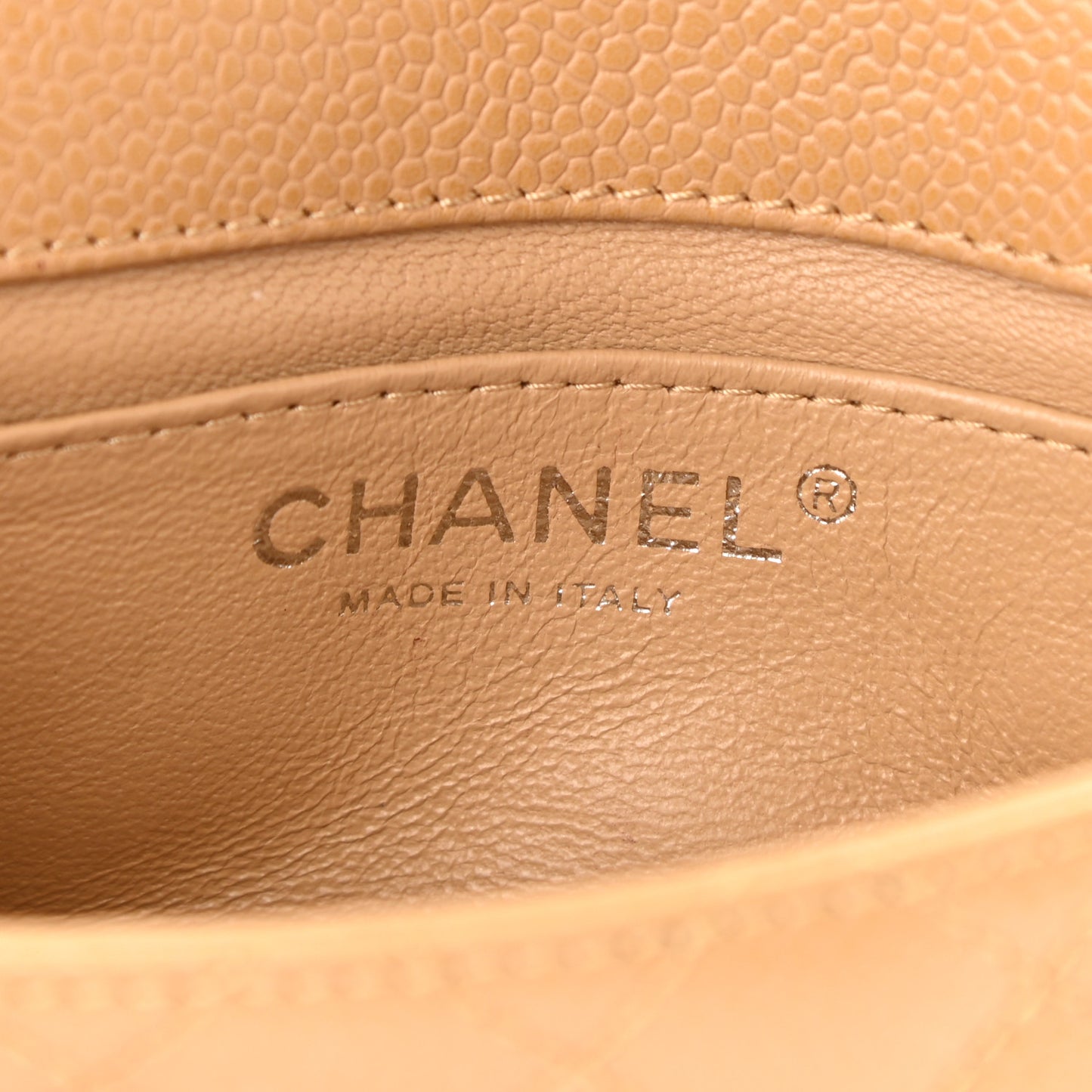 Caviar Quilted Extra Mini Flap Dark Beige