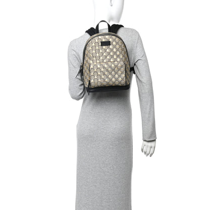 Gucci GG Supreme Monogram Bees Print Small Day Backpack Beige Oro Black 2 of 12