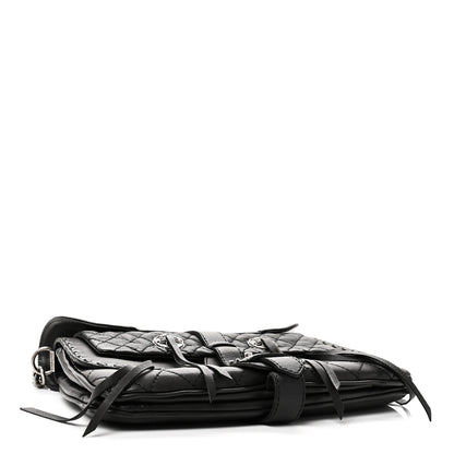 Chanel Goatskin Quilted Paris Dallas Saddle Bag Black 6 of 21