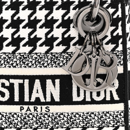 Christian Dior Canvas Houndstooth Embroidered Mini Lady D-Lite Black White 8 of 11